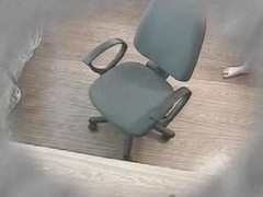 Closed cam masturbation in a office chair